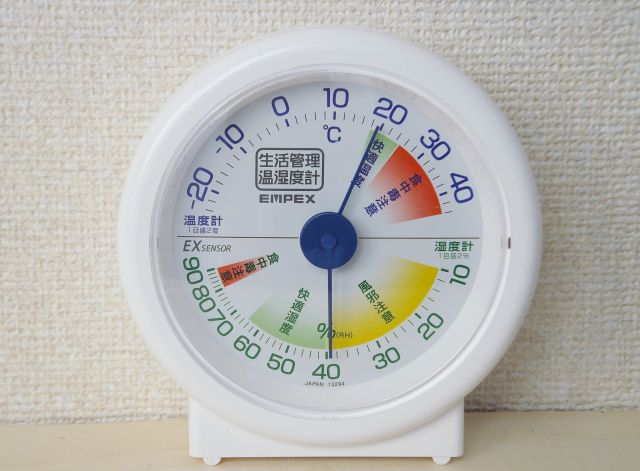 まずは湿度計で乾燥レベルをチェック