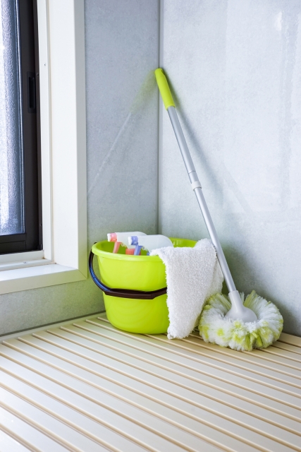 道具は浴室内に置き、湯上りにお掃除