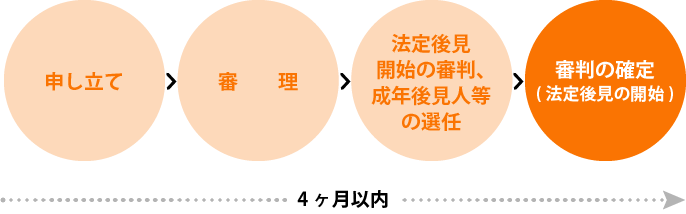 法定後見の開始までの手続きの流れイメージ